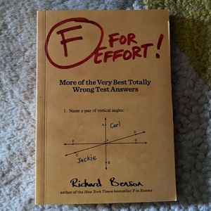 Funny awesome book for teachers educators: F for effort. Great gift.